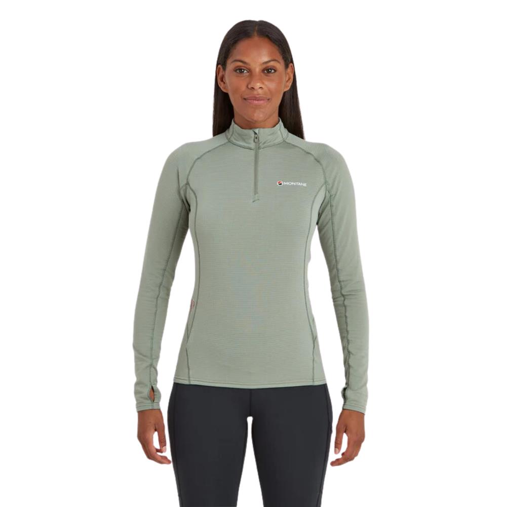Montane Women's Allez Micro Pull-On Fleece Jacket (Pale Sage) front view