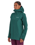 Montane Women's Phase Waterproof Jacket - 10 (Dark Wakame Green) model angle
