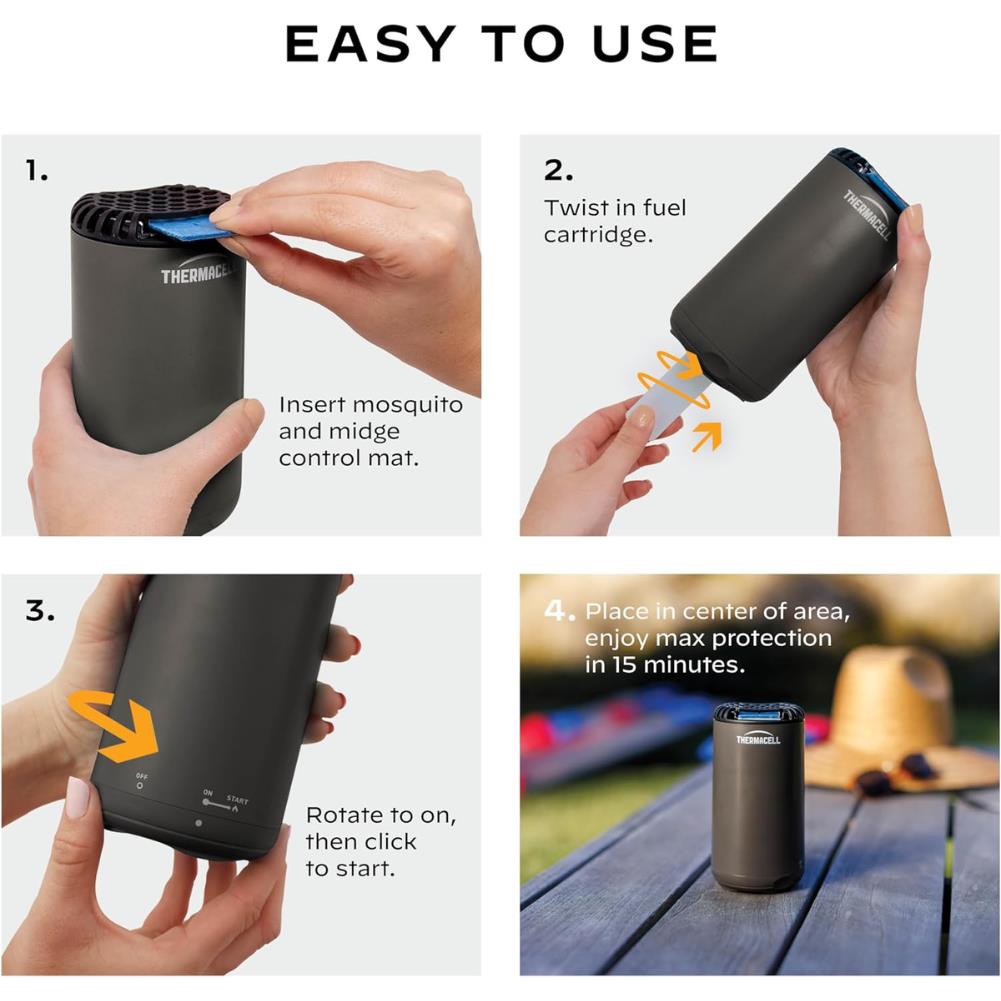 Thermacell Halo Mini Mosquito & Midge Repeller (Graphite) how to use