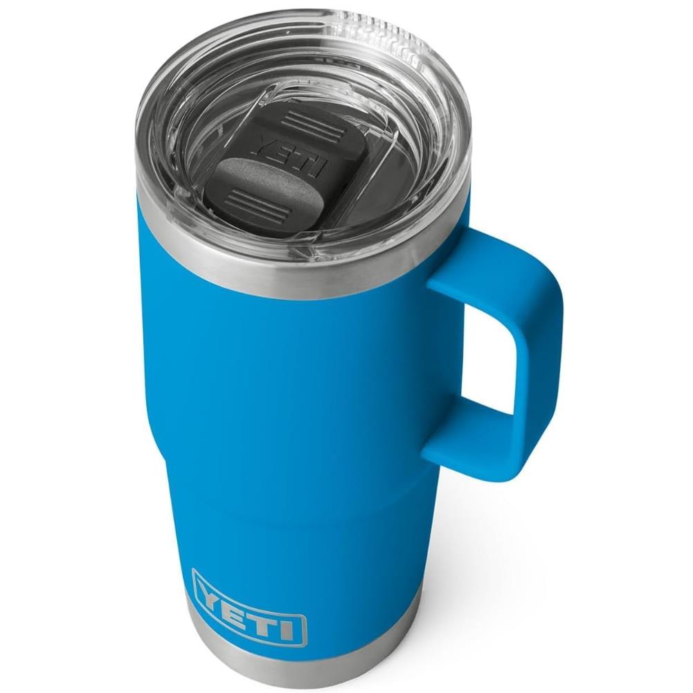 Yeti Rambler 20 OZ Travel Mug (Big Wave Blue) top angle
