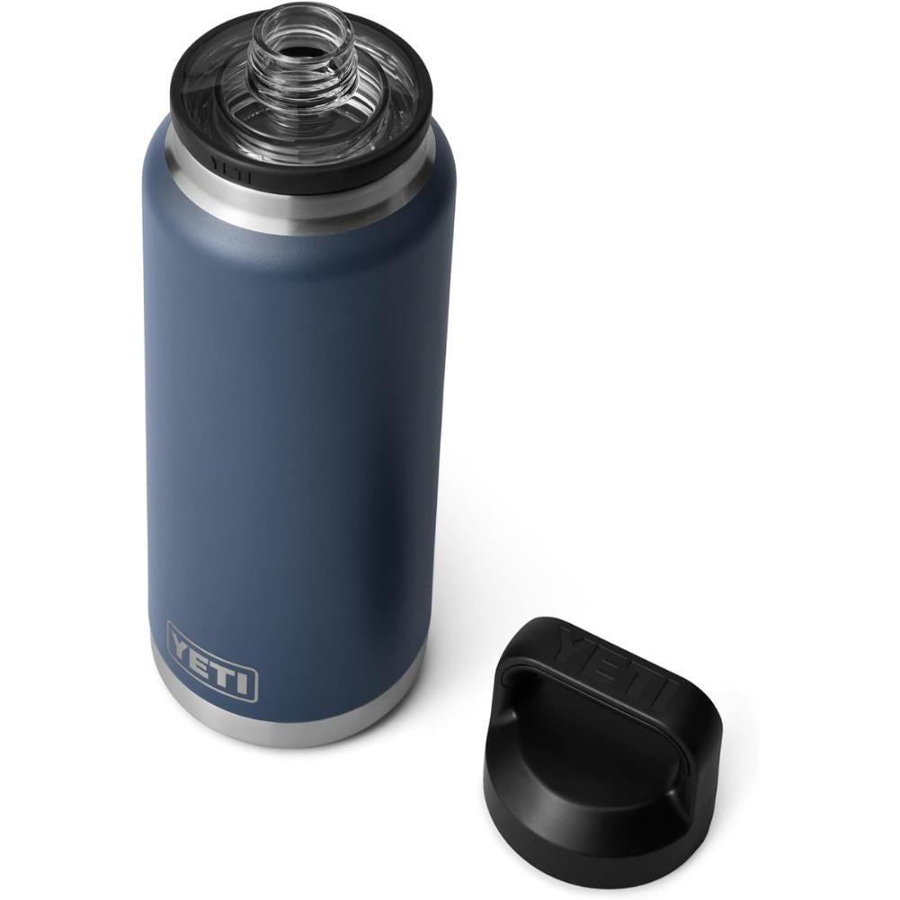 Yeti Rambler 36 oz Chug Bottle (Navy) cap open