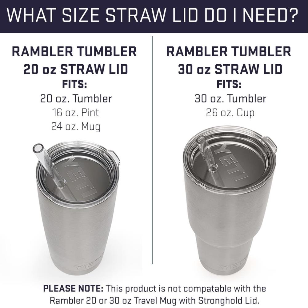 Yeti Rambler Tumbler 30oz Straw Lid (White) sizes