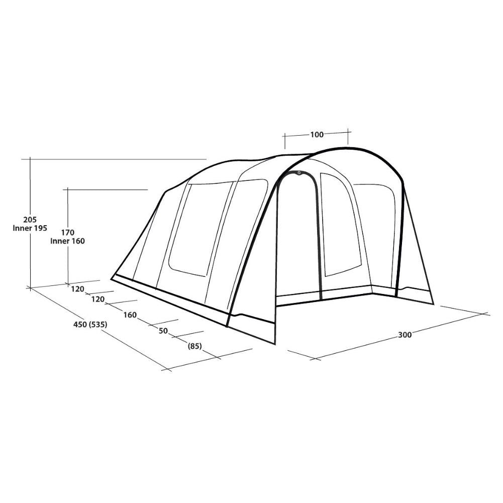 Outwell Sunhill 5 Air Tent - 5 Man Tent Size 3