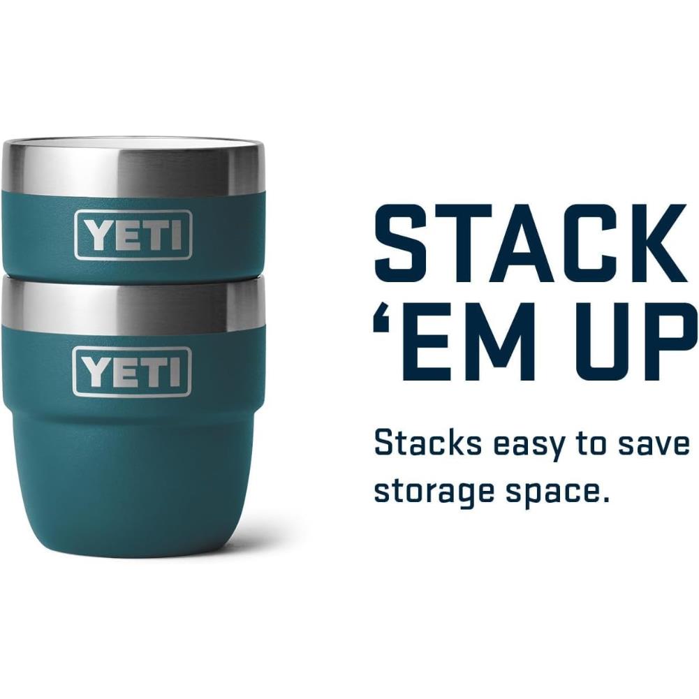 YETI Rambler 4 Oz Espresso Cups 2 Pack (Agave Teal) stack them up