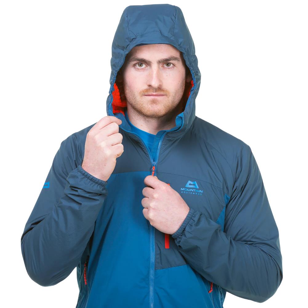 Mountain Equipment Men's Aerotherm Jacket (Alto/Majolica) hood up