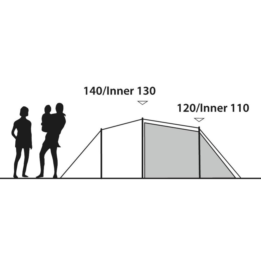 Outwell Earth 4 Tent - 4 Man Tunnel Tent height