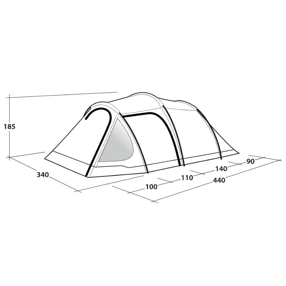 Outwell Earth 5 Tent - 5 Man Tunnel Tent Size 