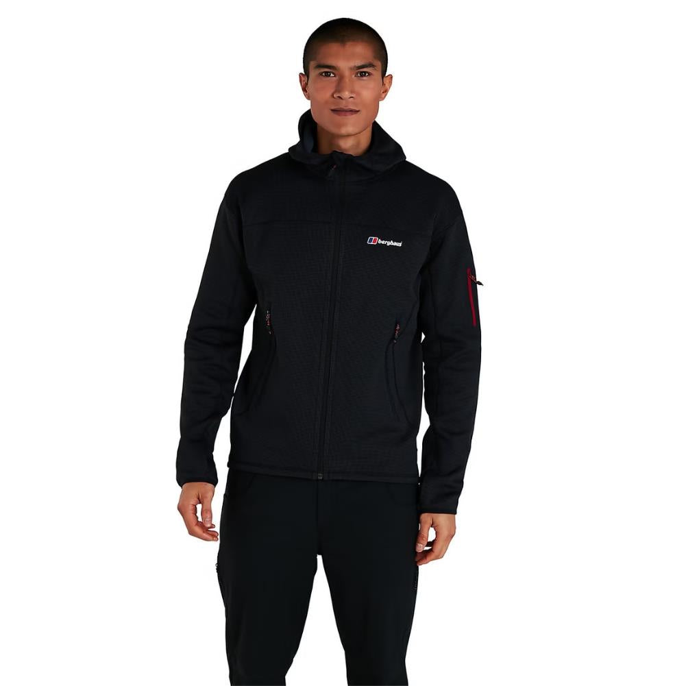 Berghaus Men's Pravitale MTN 2.0 Hooded Jacket (Grey/Black) model front