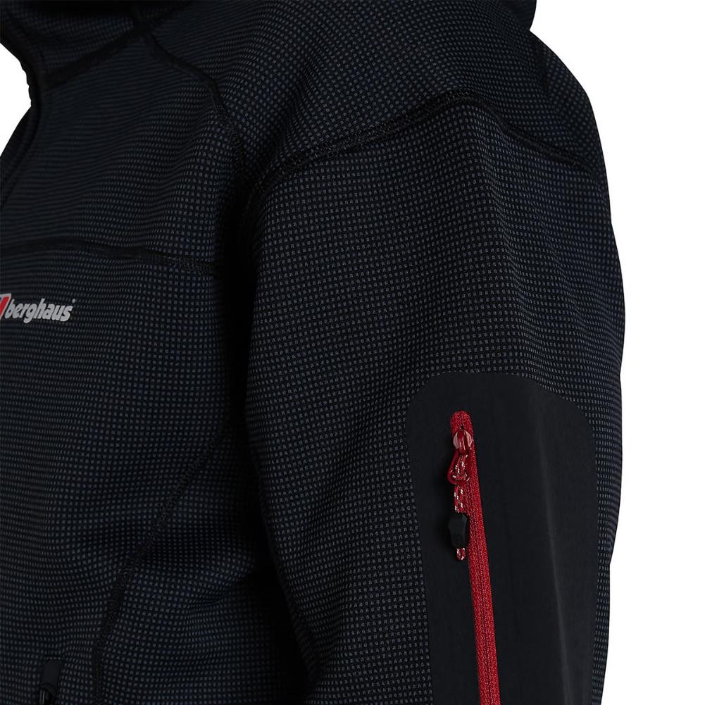 Berghaus Men&#39;s Pravitale MTN 2.0 Hooded Jacket (Grey/Black) sleeve zipper