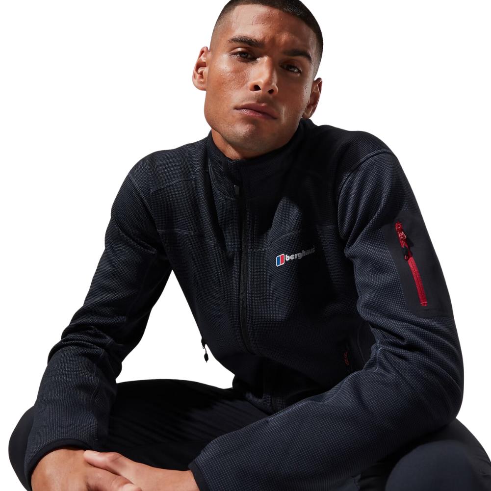 Berghaus Men's Pravitale MTN 2.0 Jacket (Grey/Black) model sitting