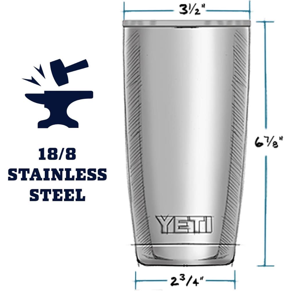 Yeti Rambler 20 OZ Tumbler (Lime Key) measurement