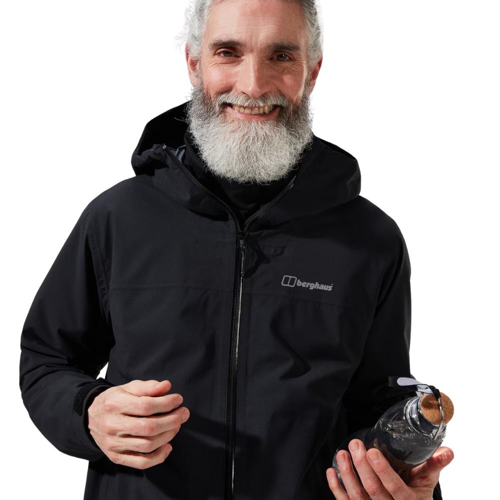 Berghaus Men&#39;s Arnaby Hooded Waterproof Jacket (Black)