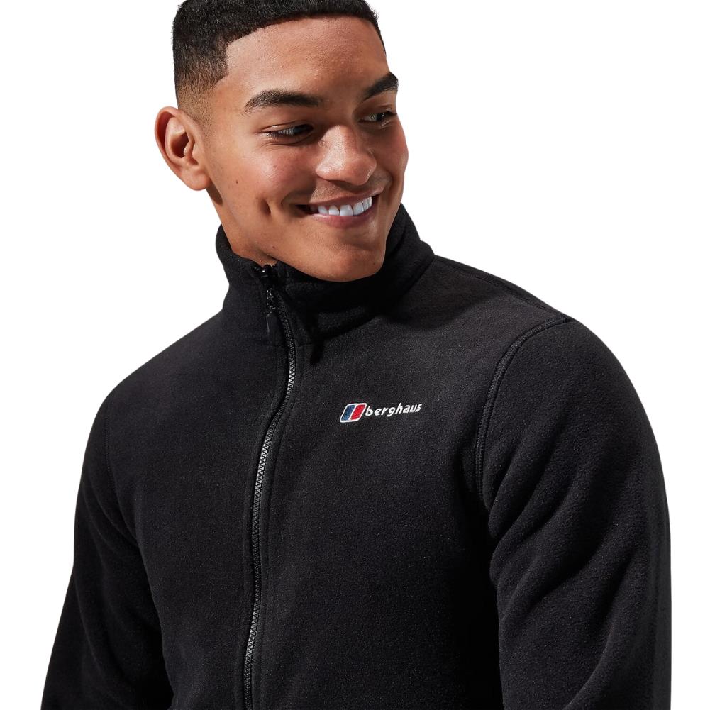 Berghaus Men&#39;s Prism Polartec Interactive Fleece Jacket (Black) model smiling 