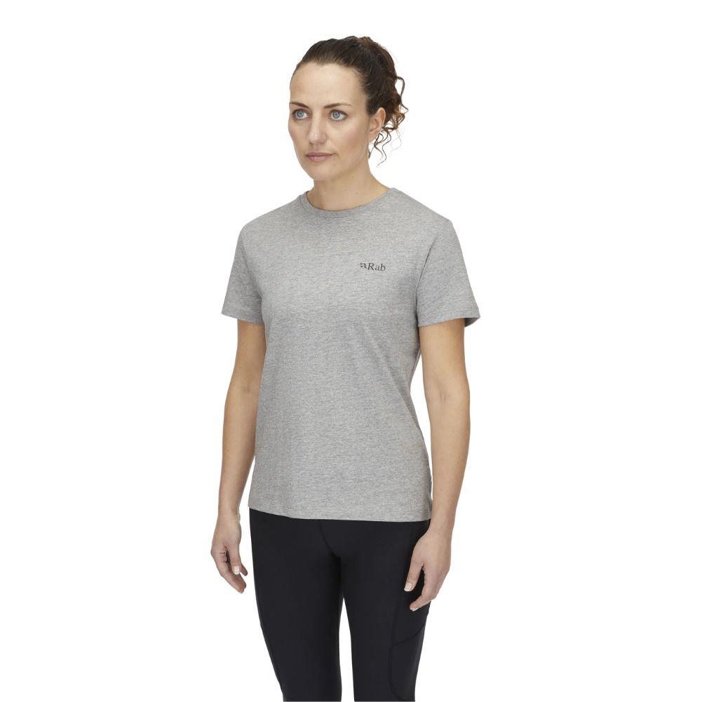 Rab Women's Tuku Ridge Tee (Grey Merl) model angle