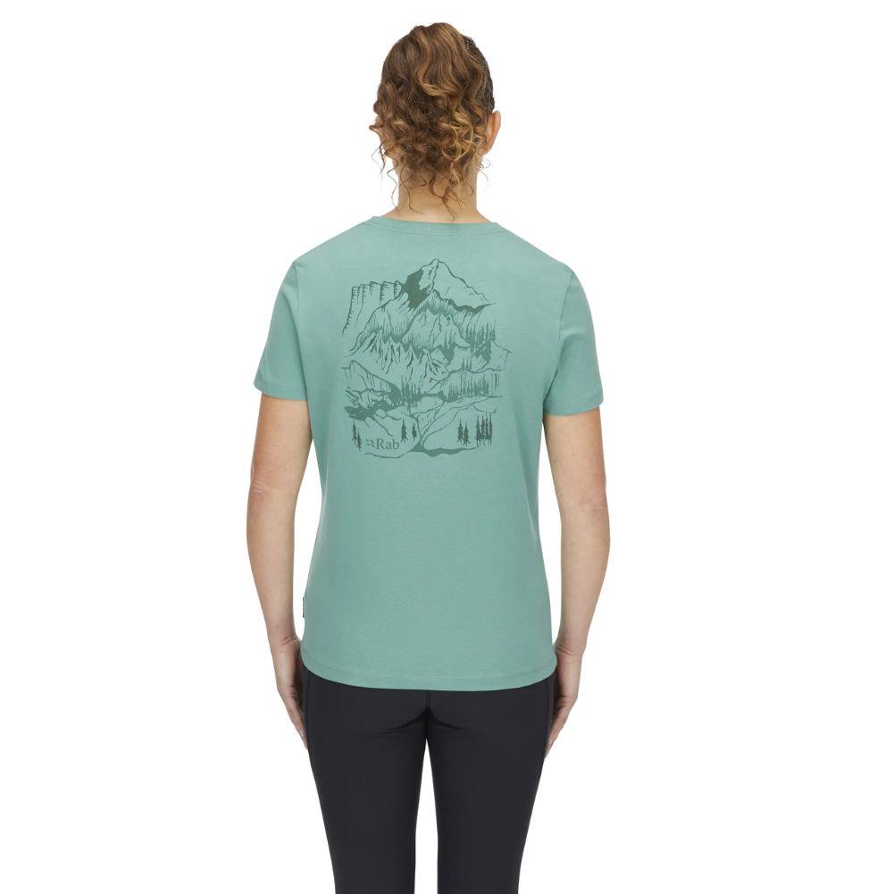 Rab Women&#39;s Tuku Ridge Tee (Glacier Blue) model back