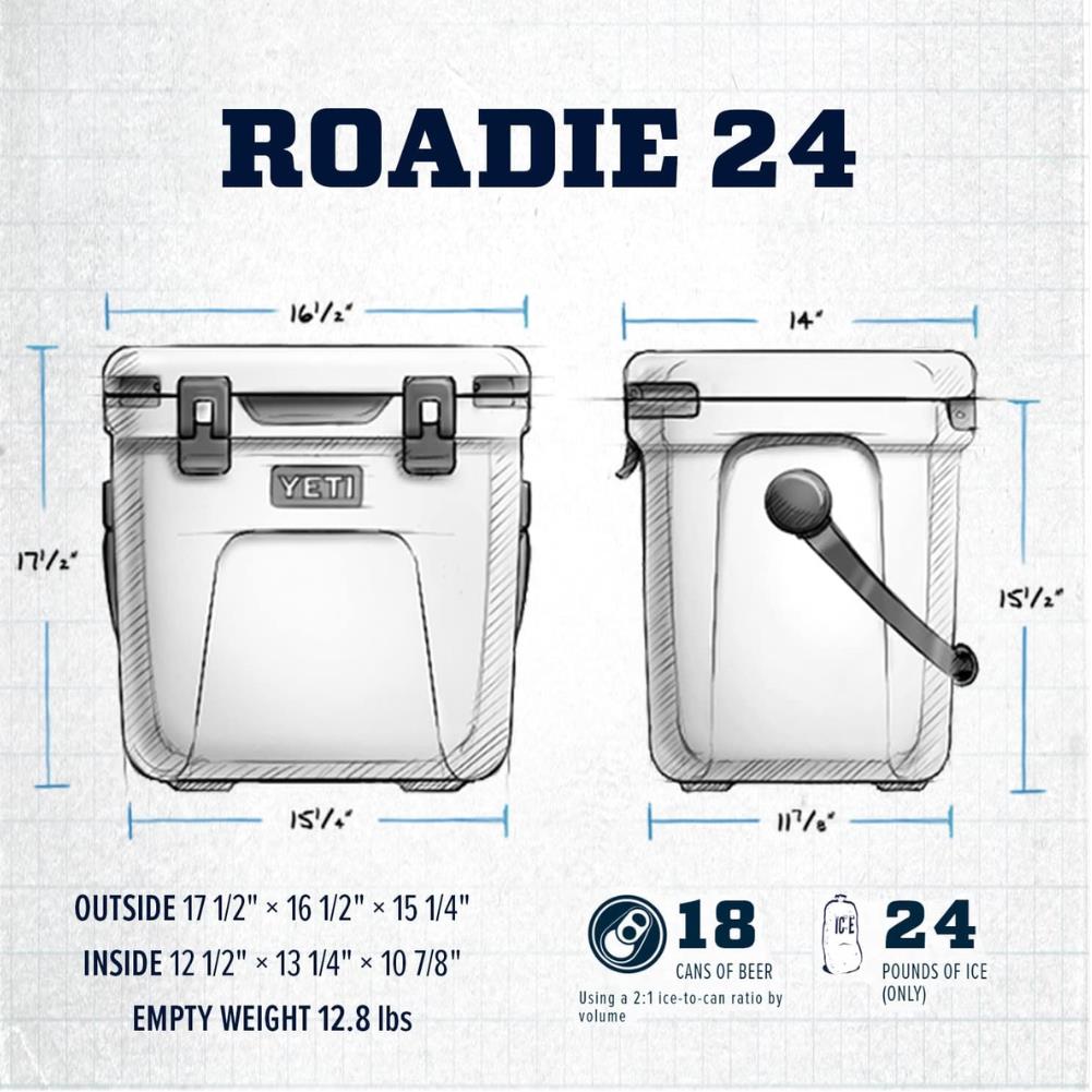 Yeti Roadie 24 Cool Box (Key Lime) more measurements