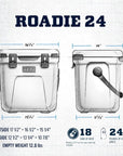 Yeti Roadie 24 Cool Box (Key Lime) more measurements