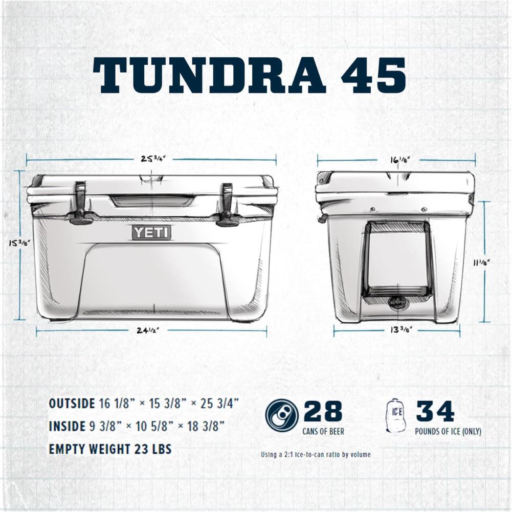 Yeti Tundra 45 Cool Box (Key Lime) measurements