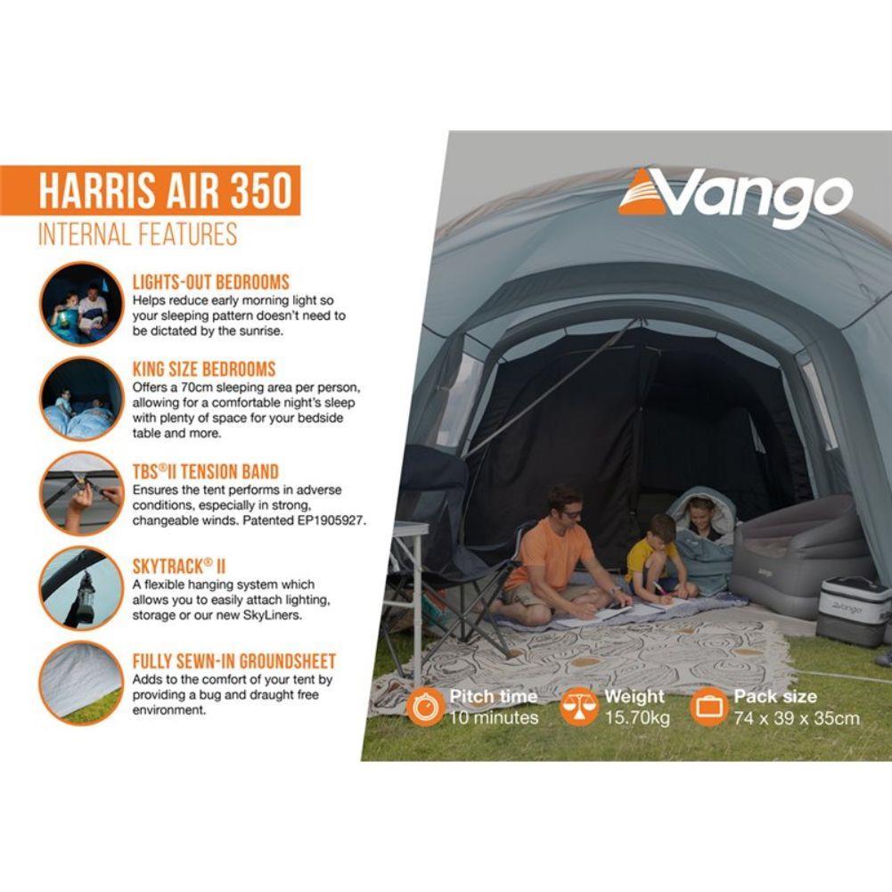 Vango Harris Air 350 Tent - 3 Man Tent (Mineral Green) Internal Factors