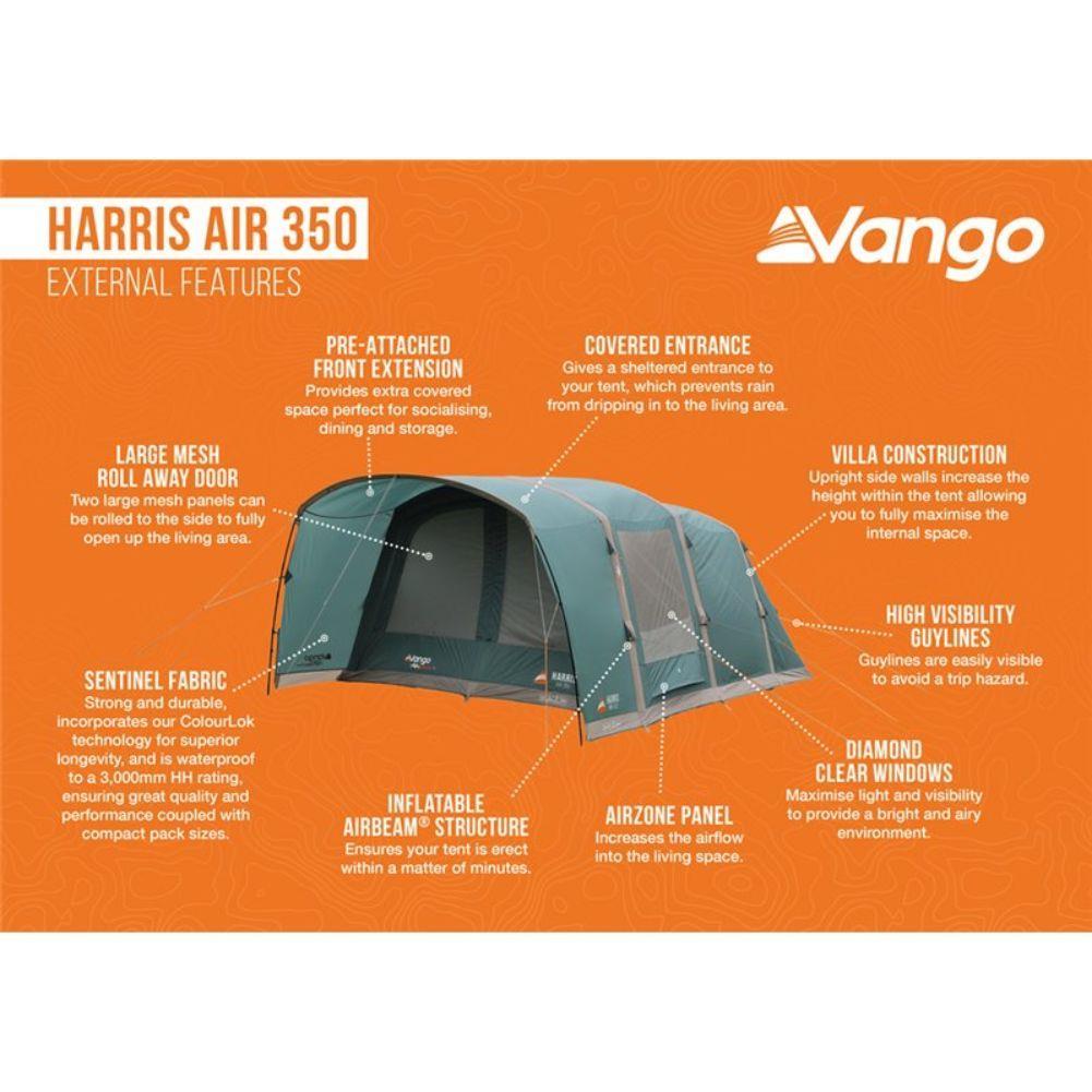 Vango Harris Air 350 Tent - 3 Man Tent (Mineral Green) External Factors