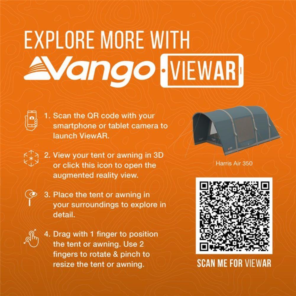Vango Harris Air 350 Tent - 3 Man Tent (Mineral Green) Viewar