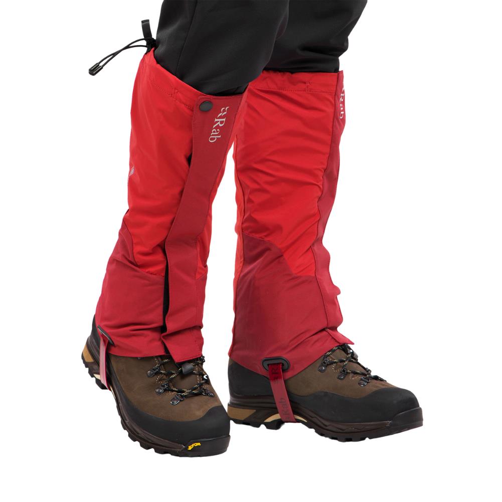 Rab Men&#39;s Muztag GTX Gaiters (Red) walking front