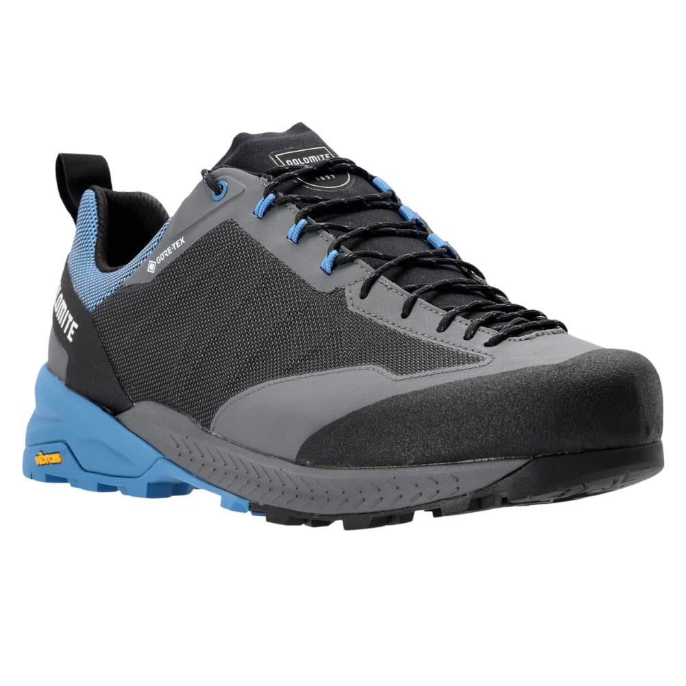 Dolomite Men's Crodarossa Tech Gore-Tex Shoe (Anthracite Grey/Blue) angle