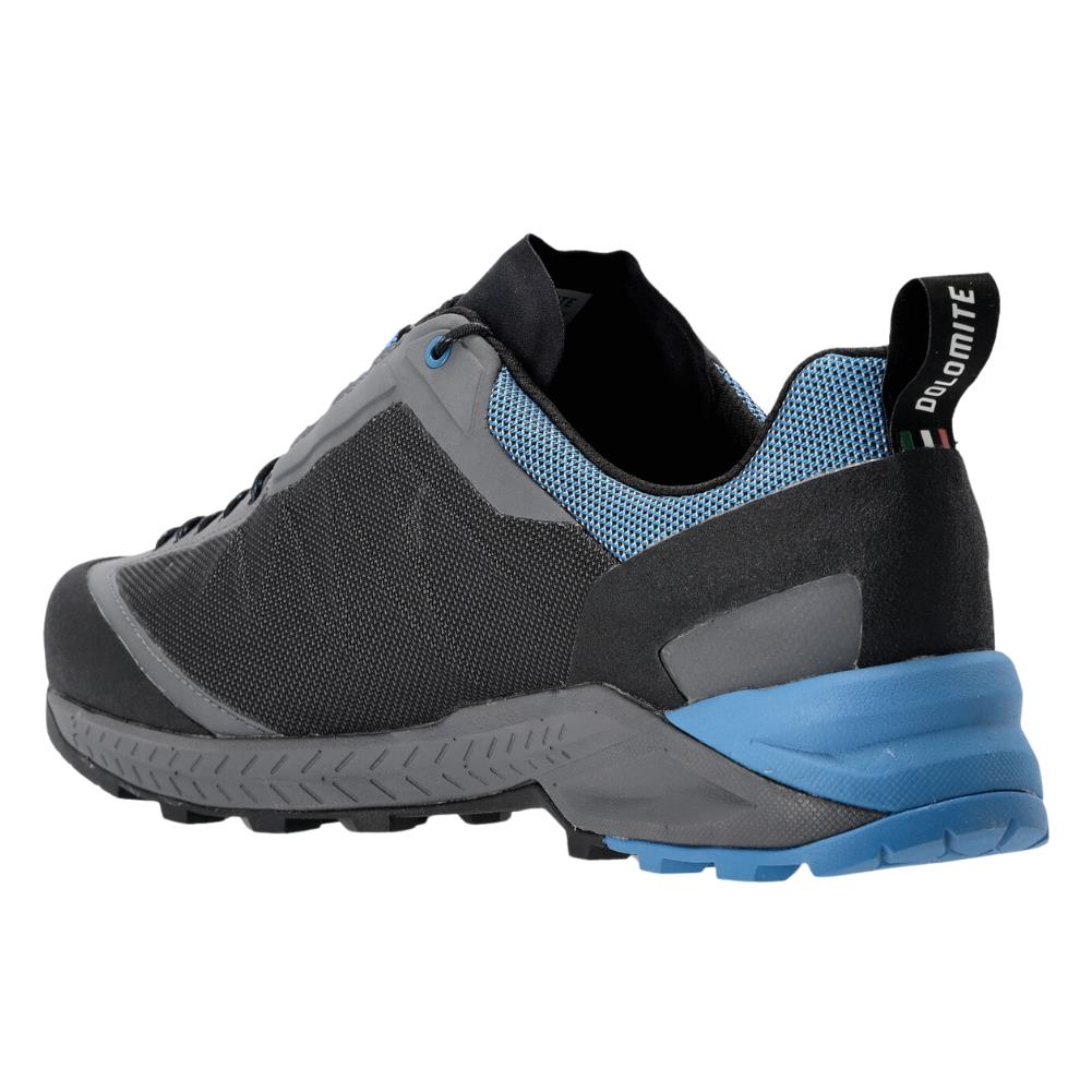 Dolomite Men's Crodarossa Tech Gore-Tex Shoe (Anthracite Grey/Blue) back angle