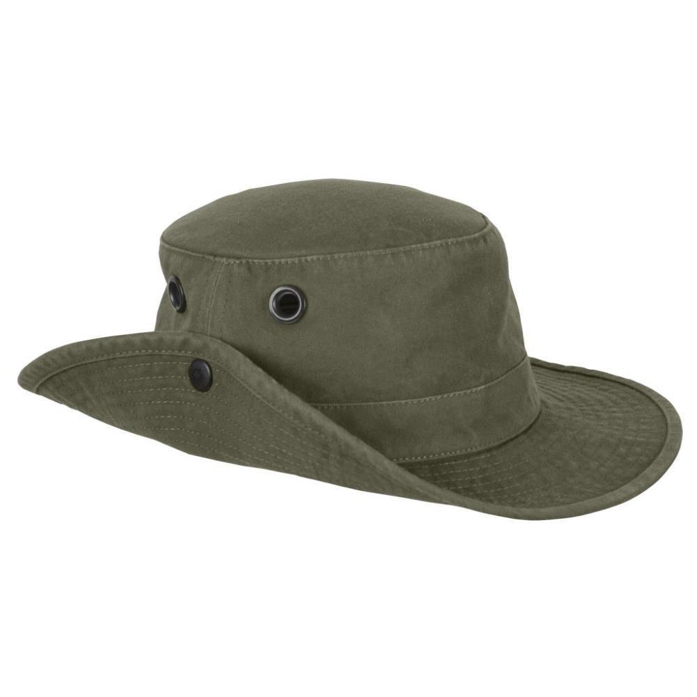 Tilley T3 Wanderer Vintage Hat (Olive) side view