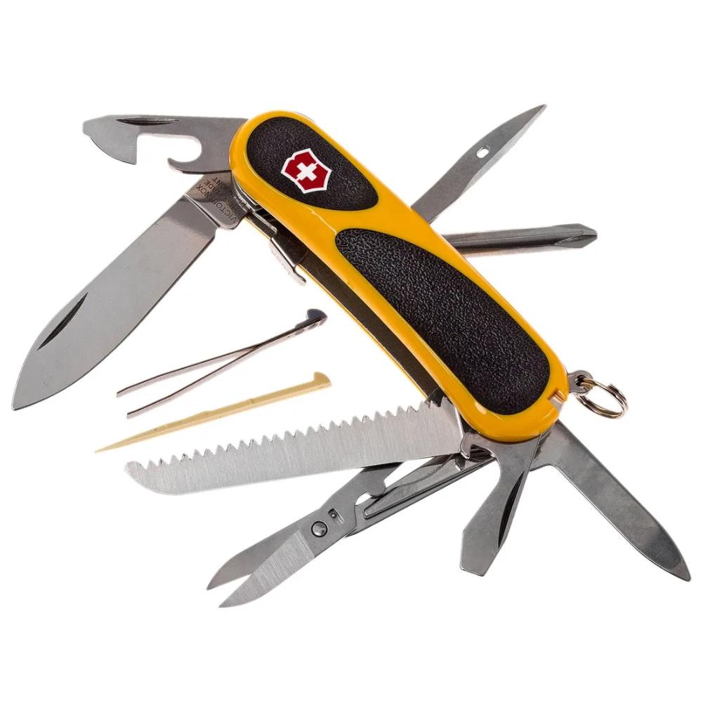 Victorinox Evogrip 18 Swiss Army Pocket Knife (Yellow/Black) all the things
