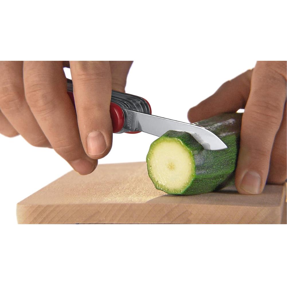 Victorinox Evogrip 18 Swiss Army Pocket Knife (Yellow/Black) cutting