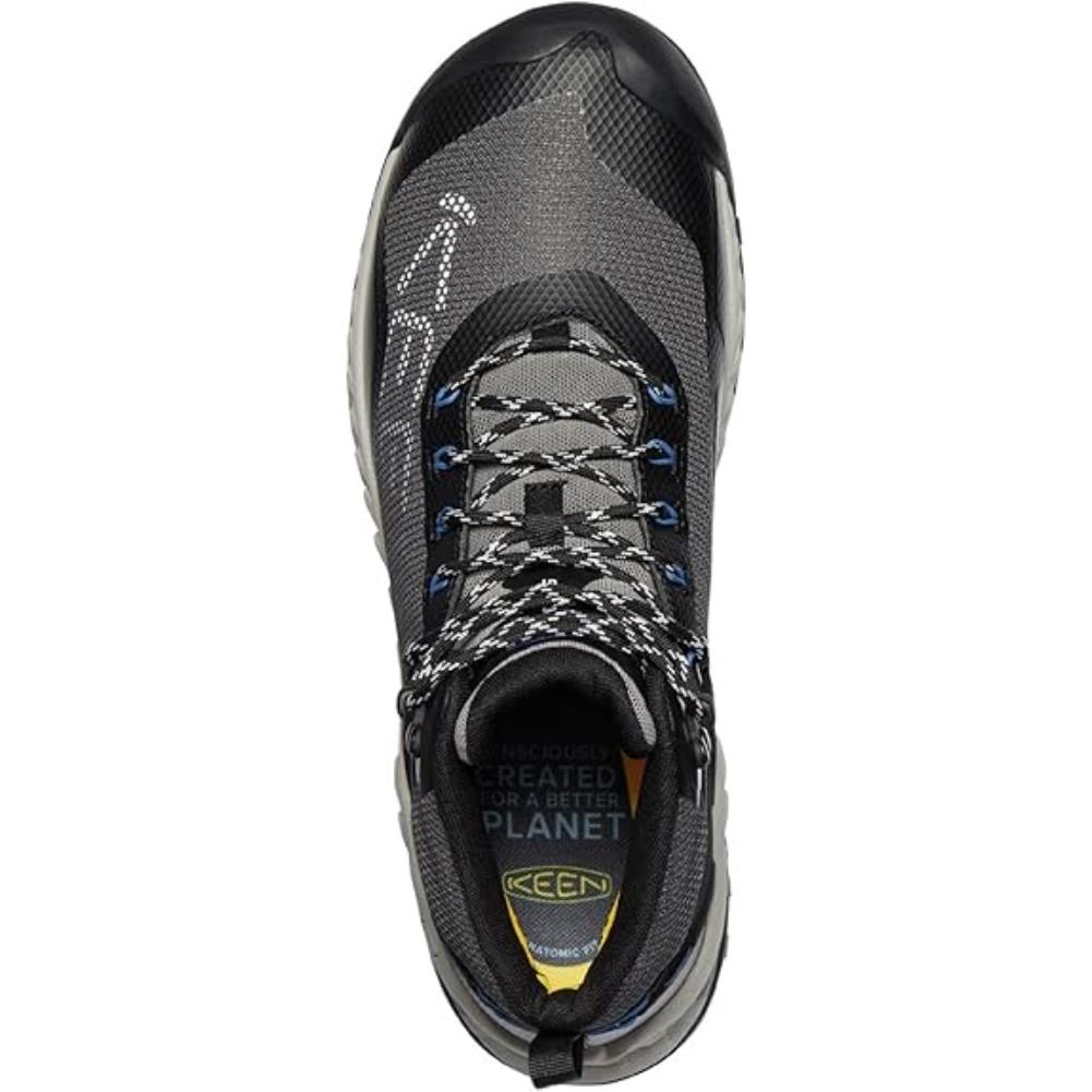 Keen Men's NXIS EVO Waterproof Boot (Magnet/Bright cobalt) top view