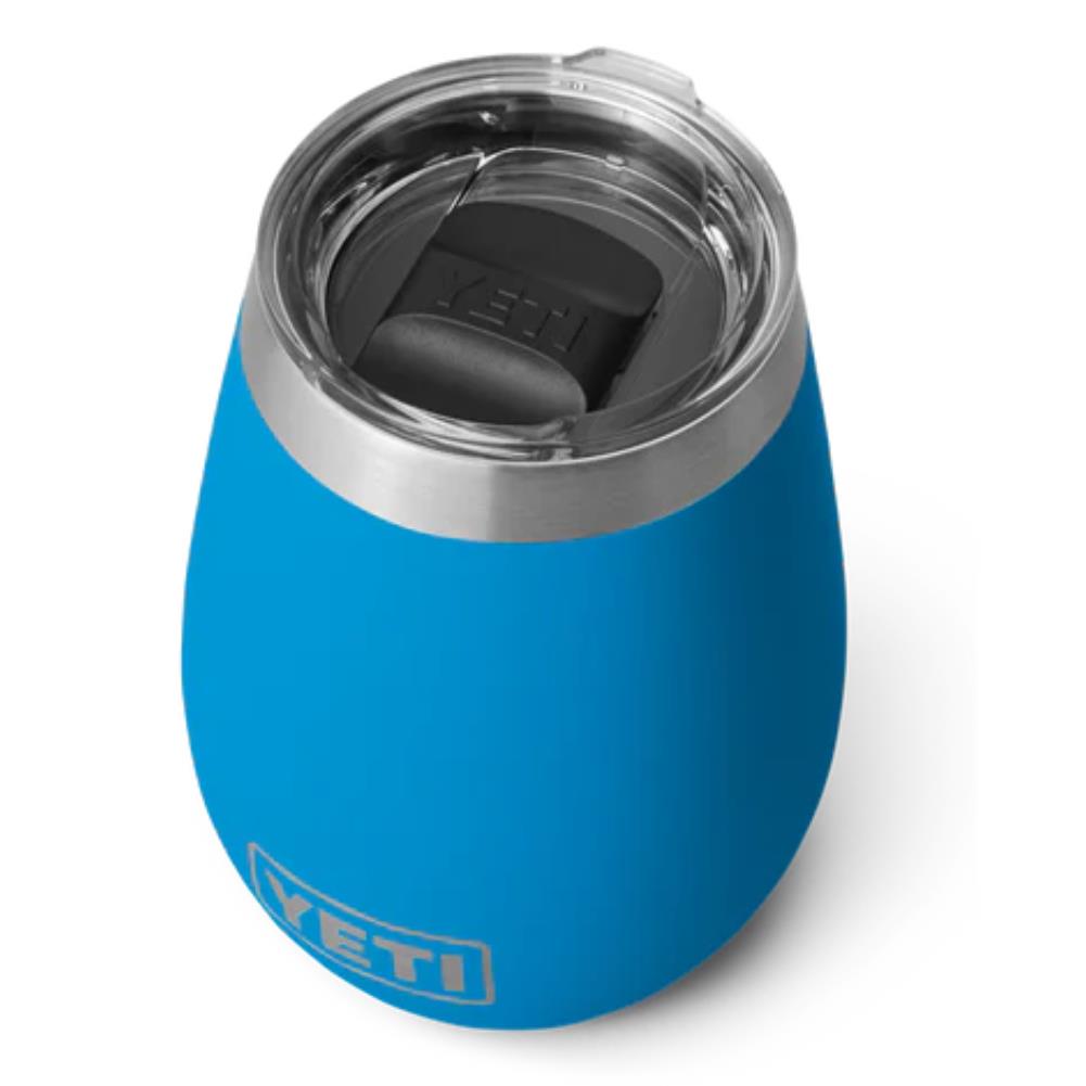 Yeti Rambler 10 OZ Wine Tumbler (Big Wave Blue) top angle