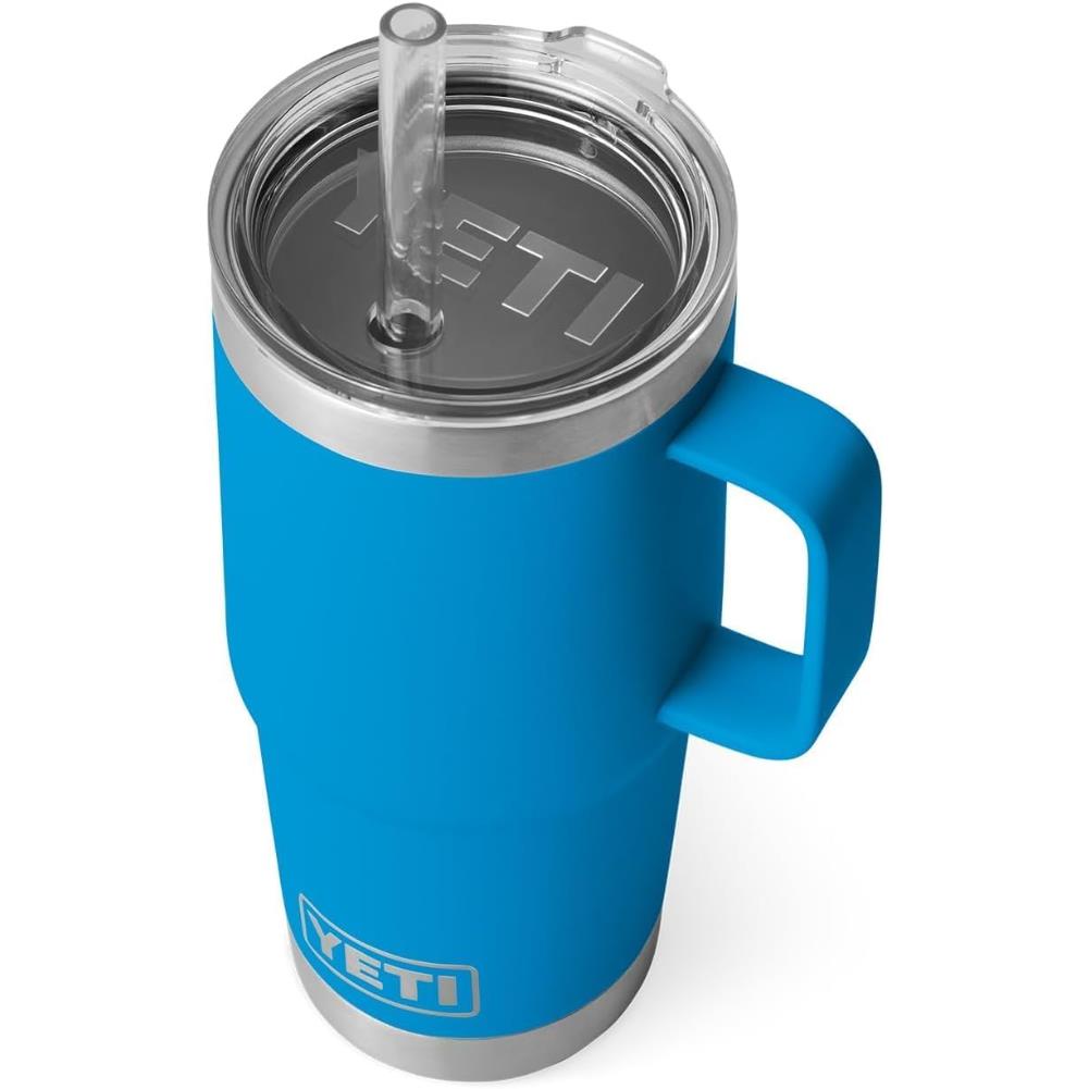 Yeti Rambler 25 OZ (710 ML) Straw Mug (Big Blue Wave) angle