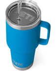 Yeti Rambler 35 OZ (994 ML) Straw Mug (Big Wave Blue) top angle