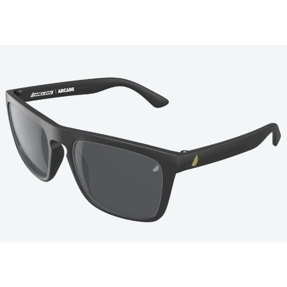 Melon Arcade Sunglasses Black - Gold icons - Photochromic Smoke dark