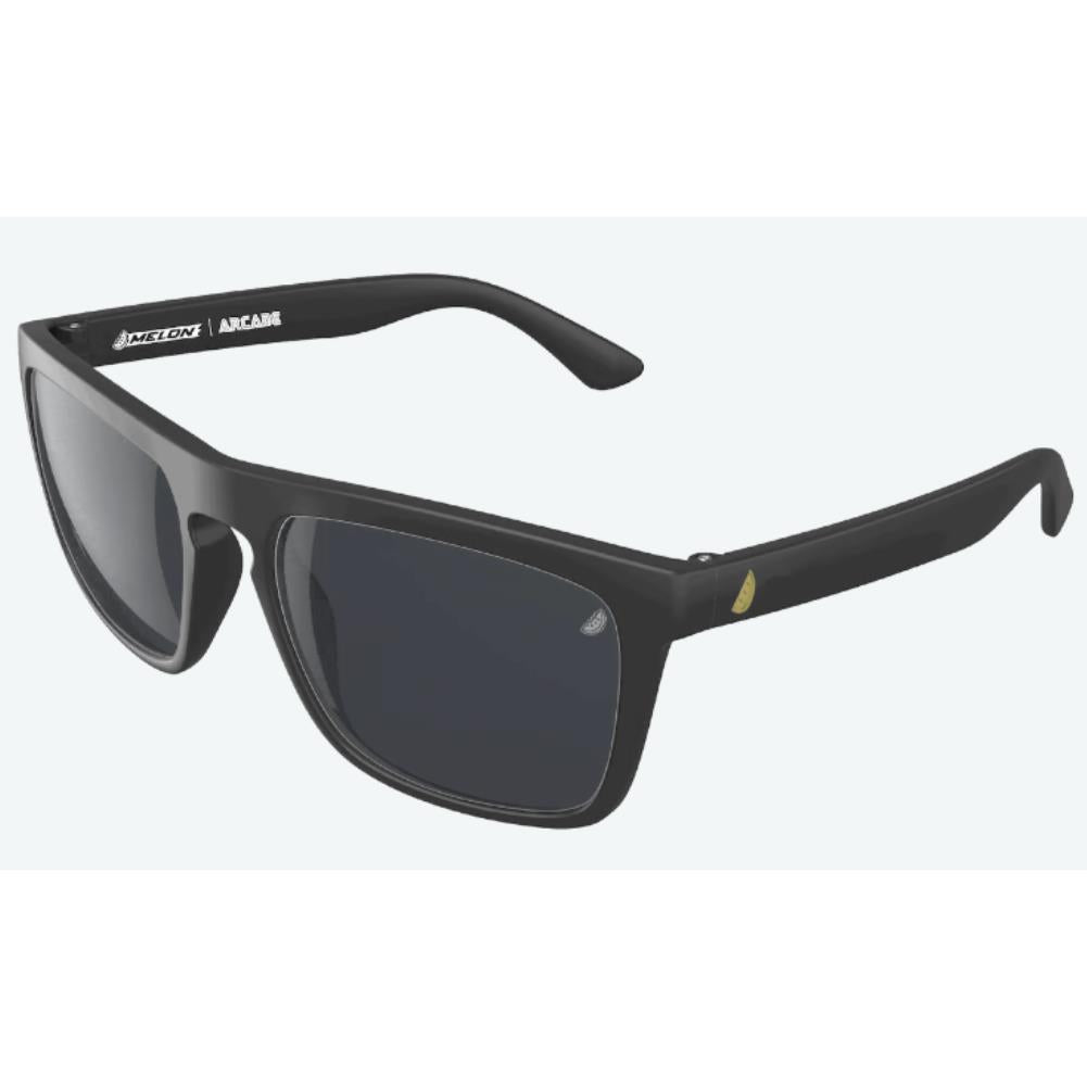 Melon Arcade Sunglasses Black - Gold icons - Photochromic Smoke darker