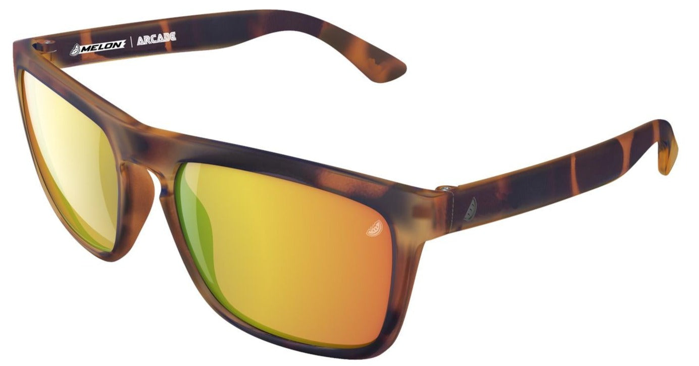 Melon Arcade Sunglasses (polarised) Tortoise Matte - Black icons - Red Chrome
