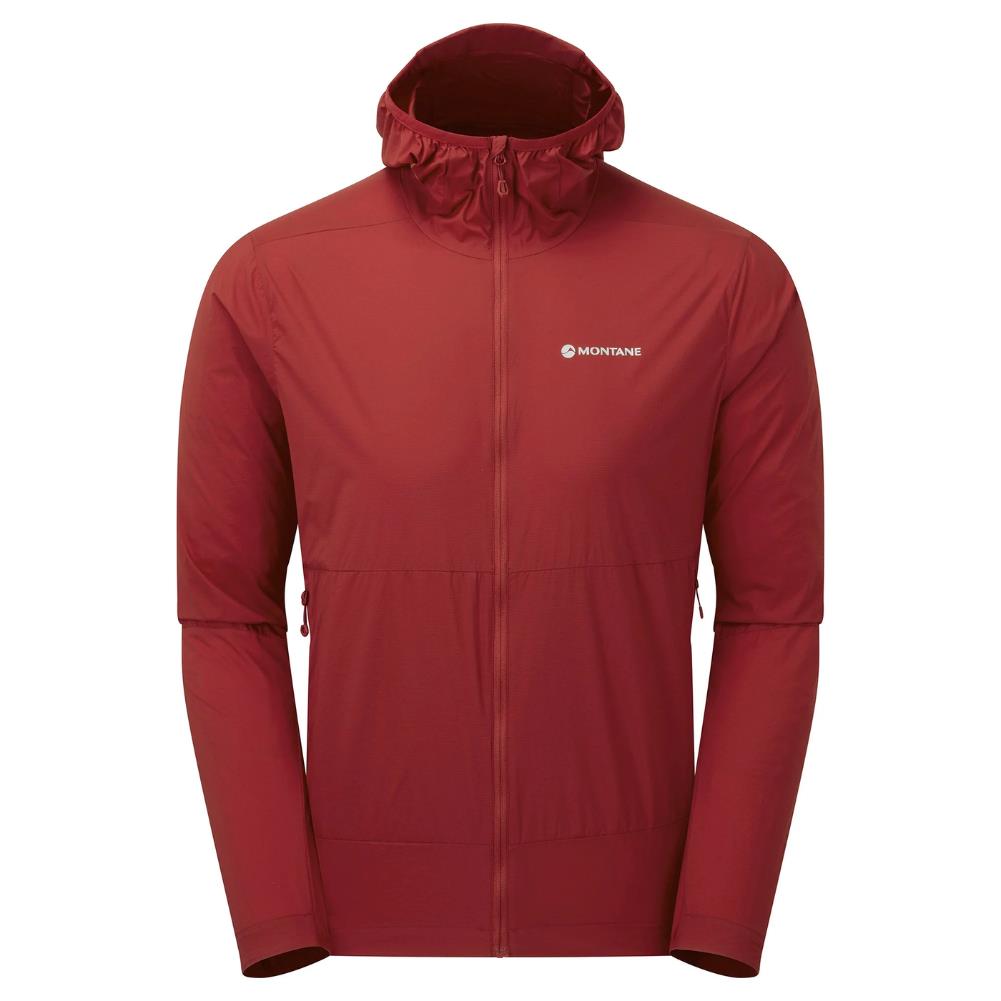 Montane Men's Featherlite Packable Hooded Windproof Jacket (Acer Red)