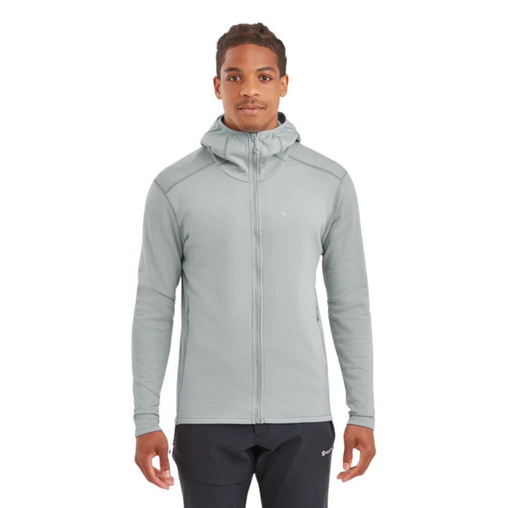 Montane Men's Fury Lite Hooded Fleece Jacket (Pebble Blue) model