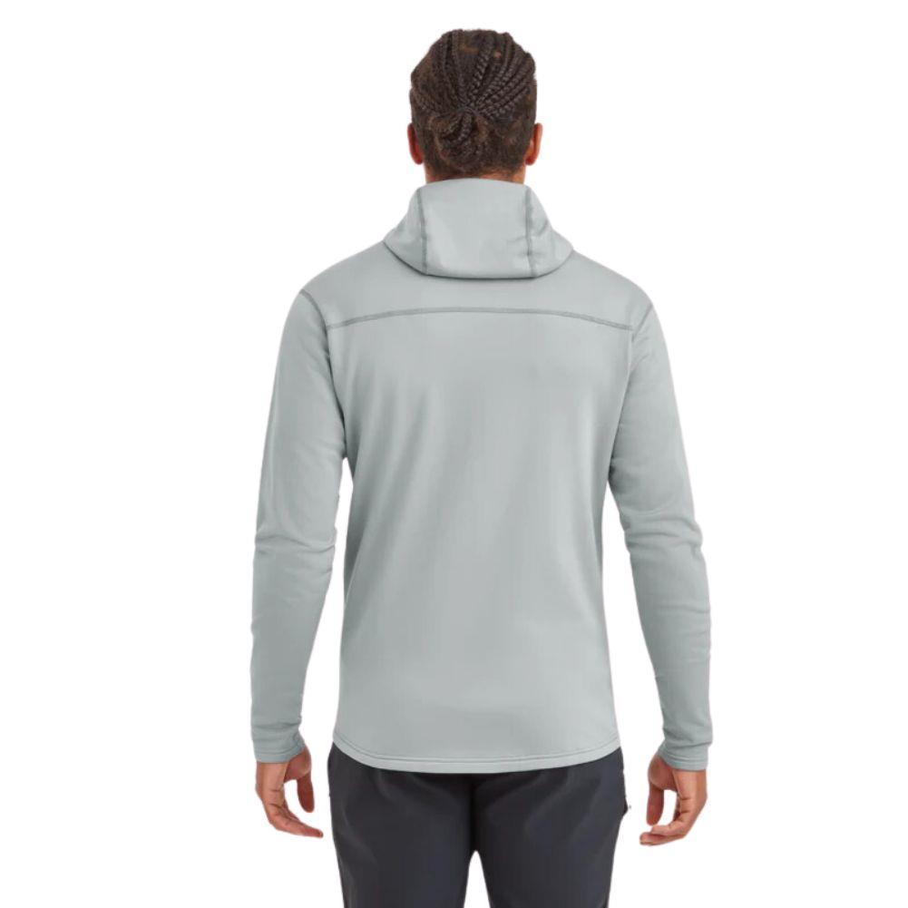 Montane Men's Fury Lite Hooded Fleece Jacket (Pebble Blue) back model
