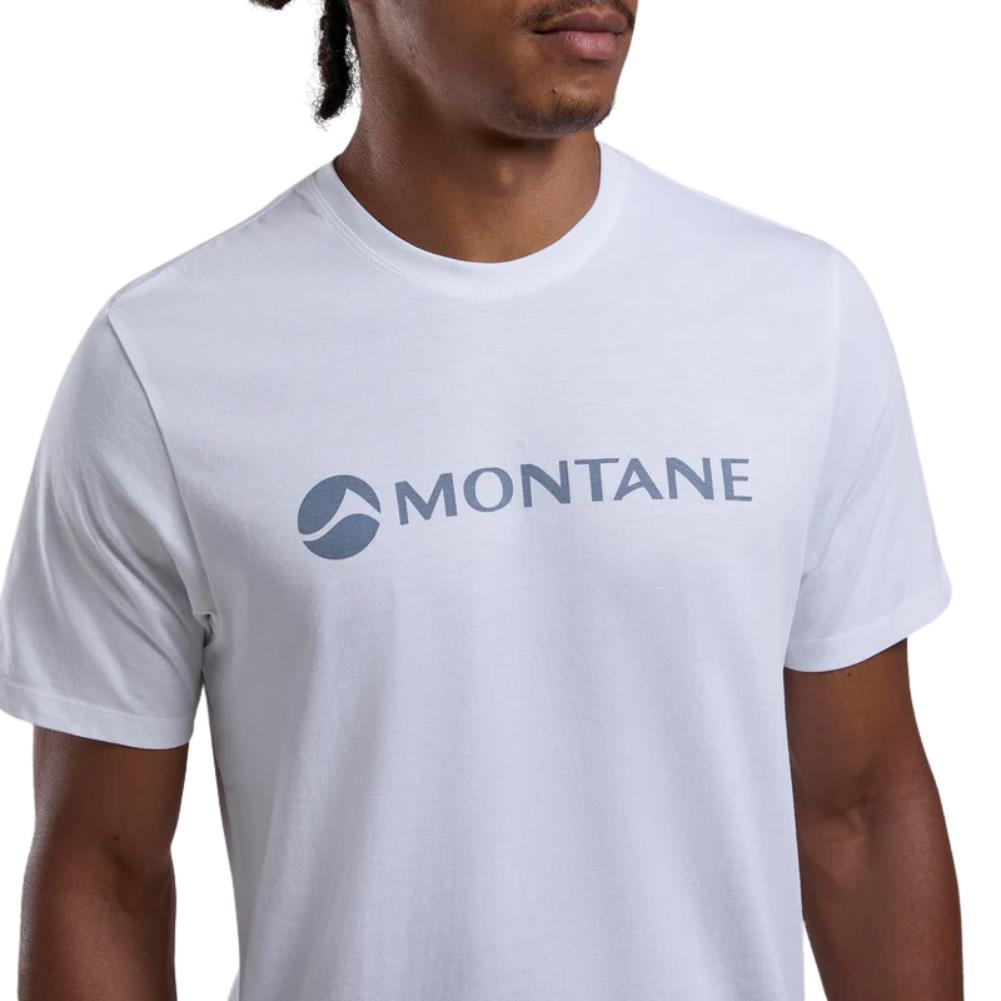 Montane Men's Mono Logo T-Shirt (White) close up