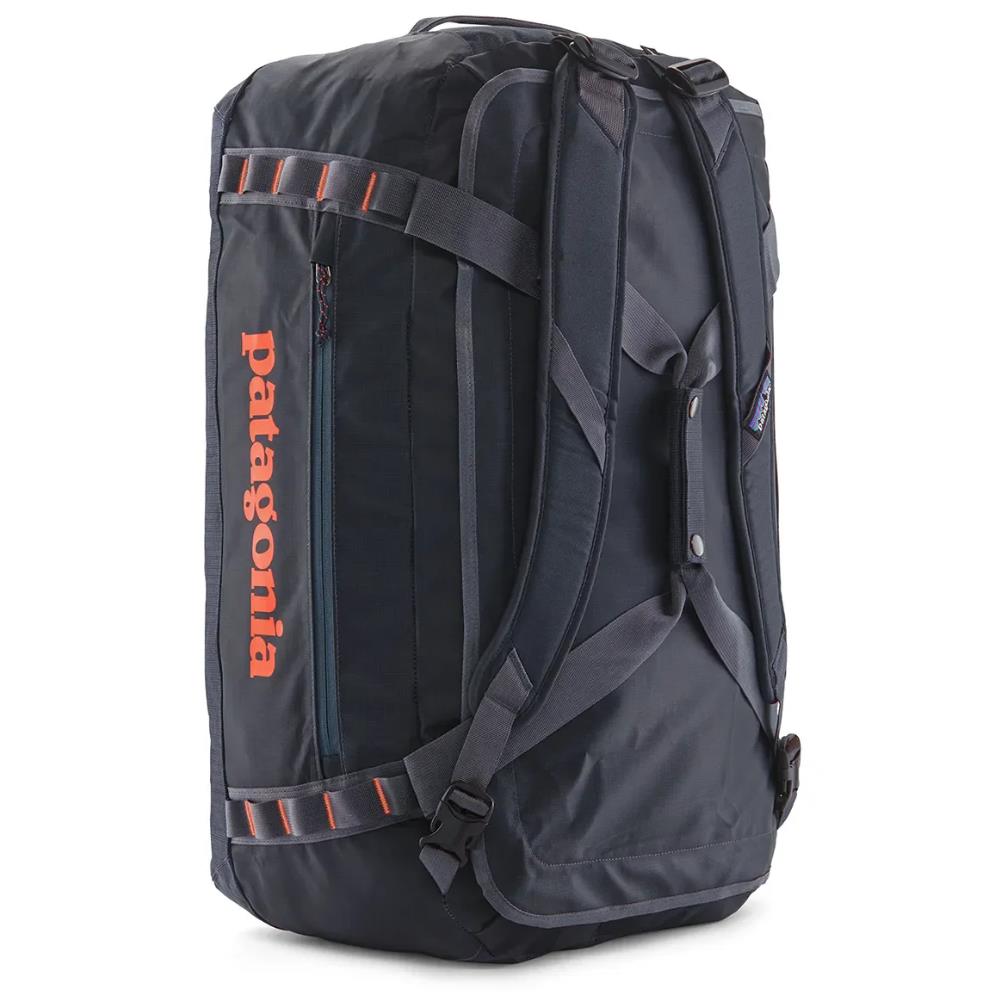 Patagonia Black Hole Duffel Bag 55L (Smoulder Blue) standing up straps