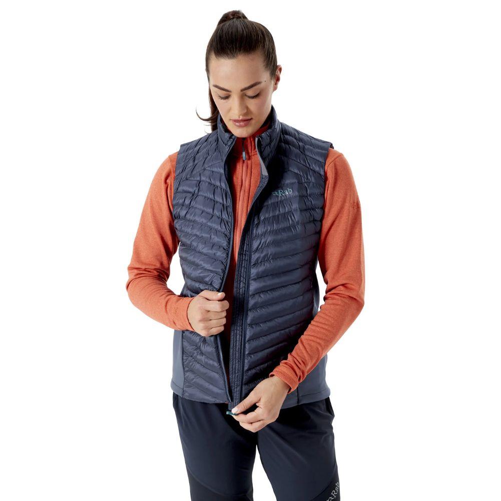 Rab Womens Cirrus Flex 2.0 Insulated Vest (Steel) model unzip