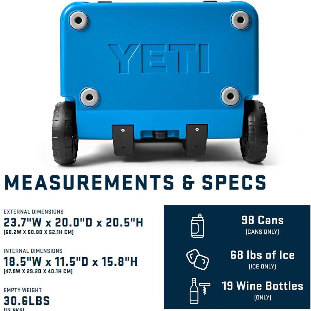 Yeti Roadie 60 Wheeled Cool Box (Big Wave Blue) measurements