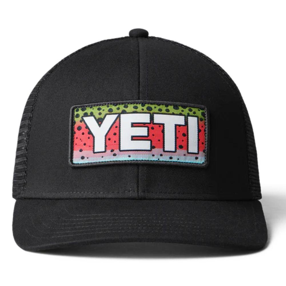 Yeti Rainbow Trout Logo Badge Trucker Hat (Black)