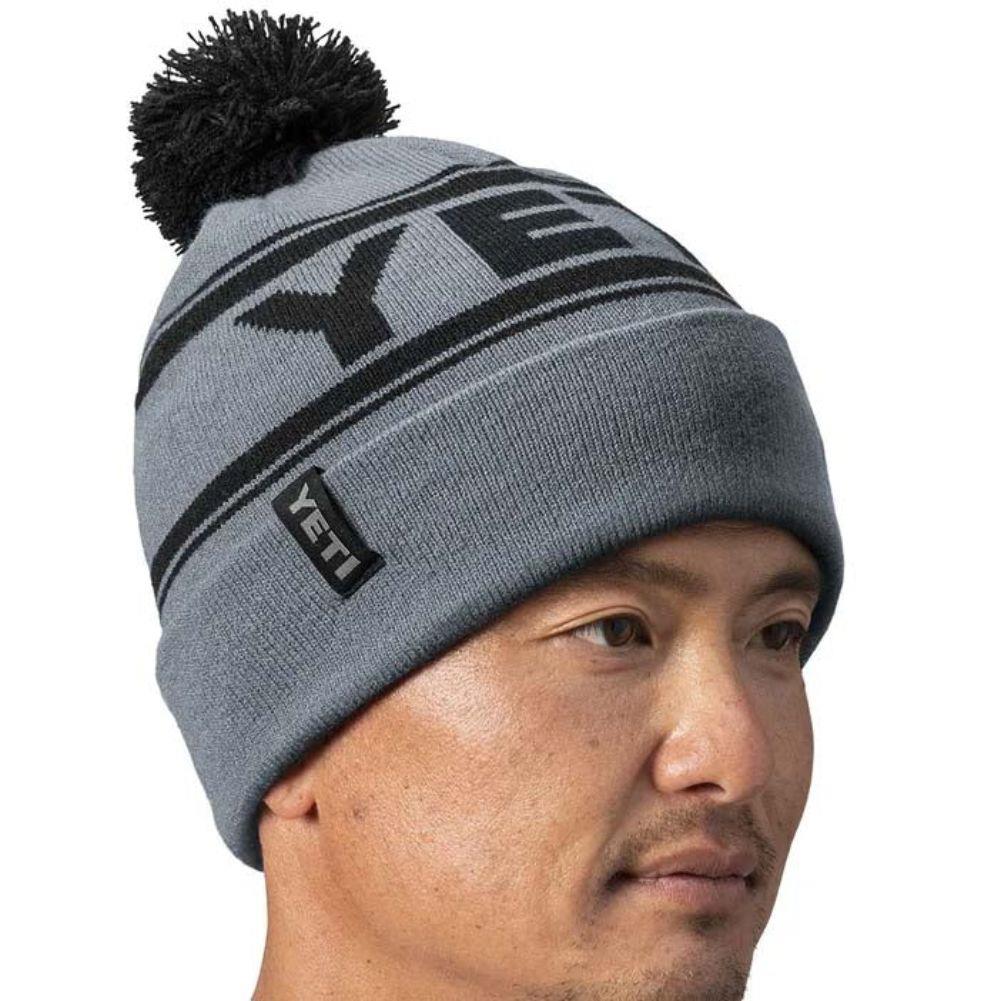 Yeti Logo Retro Knit Beanie (Grey/Black) model