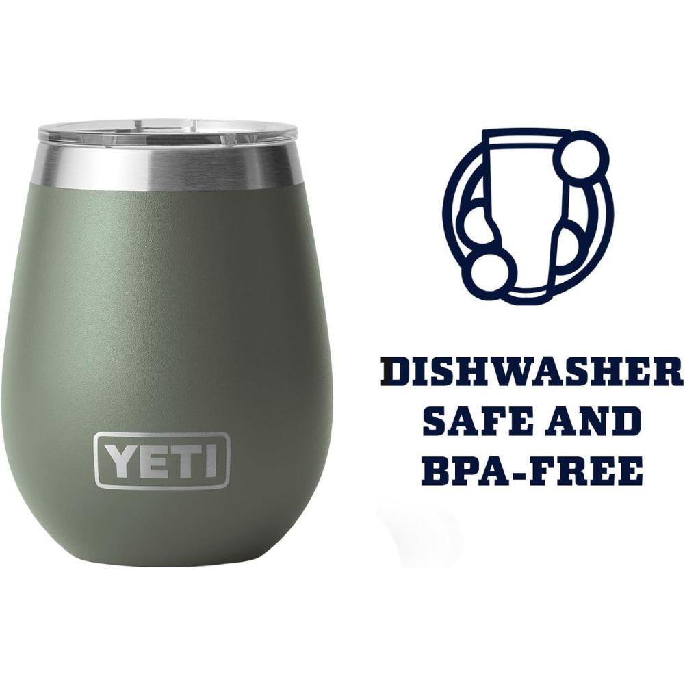 Yeti Rambler 10 OZ Wine Tumbler (Camp Green) dishwash