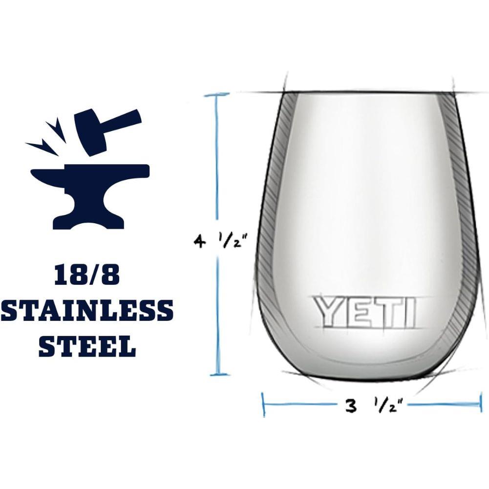 Yeti Rambler 10 OZ Wine Tumbler (Camp Green) measurements