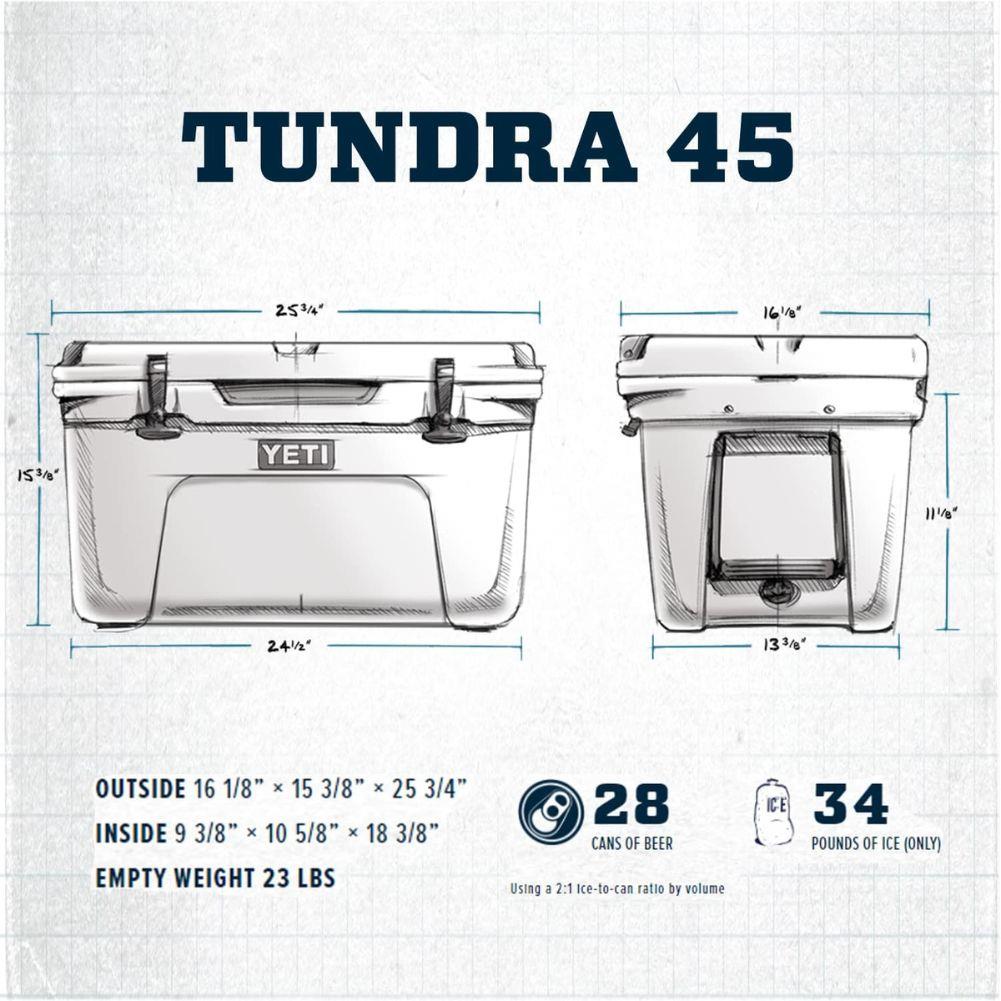 Yeti Tundra 45 Cool Box (King Crab) measurements